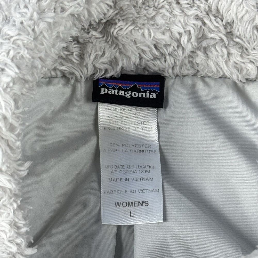 Patagonia Los Gatos Vest Womens L Gray Sherpa Zip Up Fuzzy Teddy Shaggy - Picture 4 of 6